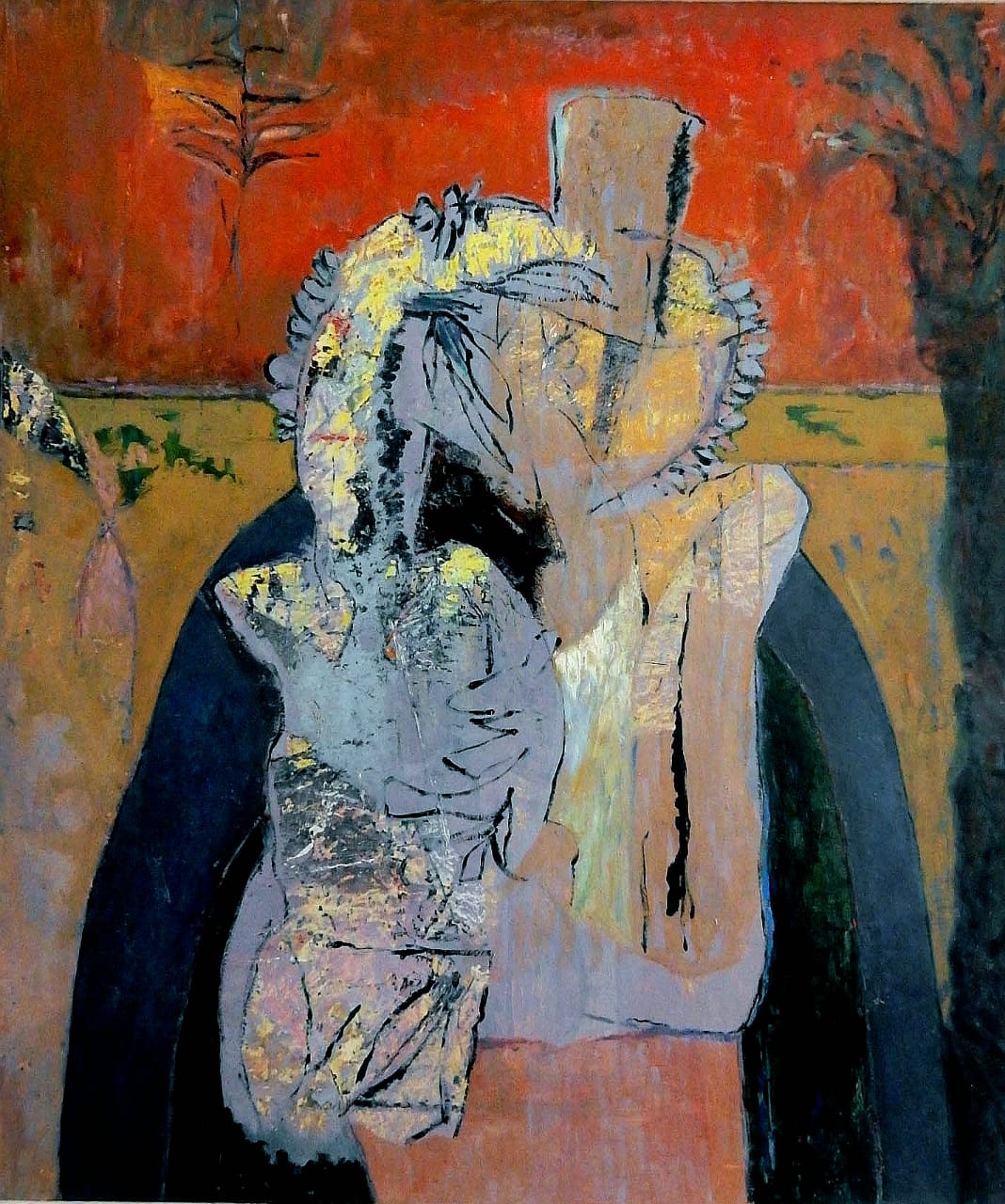 Портрет с говорящей птицей. 70х60